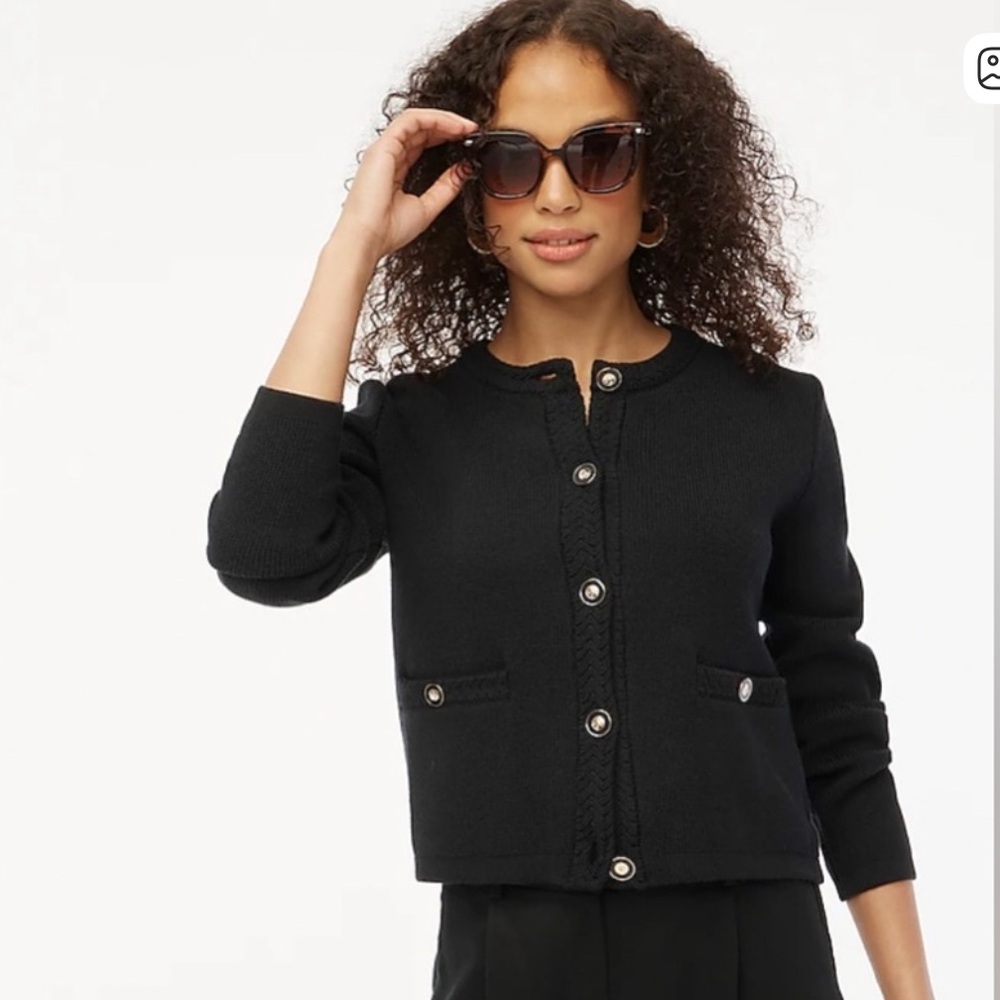 NWOT J. Crew Lady Black Cardigan Sweater size medium
